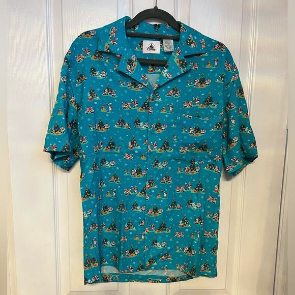 Disney Other - Disney Parks Christmas Holiday Santa Mickey Mouse and Friends Camp Shirt Size XS